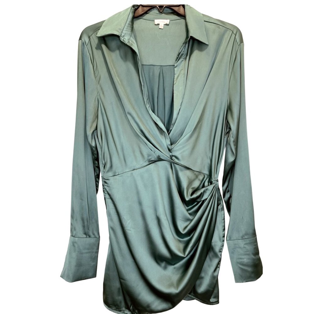 Women's Green Satin Dress Size L